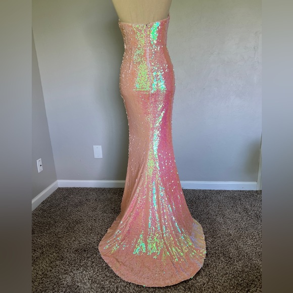 NBD Dreams From Yesterday Sequins Gown Electric Peach REVOLVE XS - Picture 7 of 8